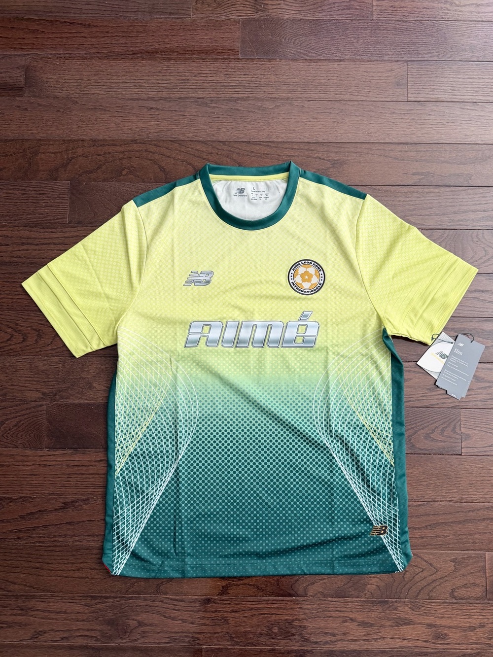 Aime Leon Dore & New Balance Yellow and Green Gradient Soccer Jersey
